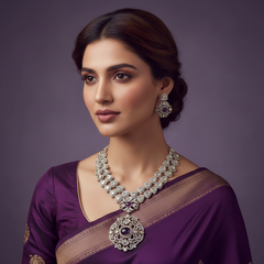Beautiful Purple Victorian Necklace - VN0025