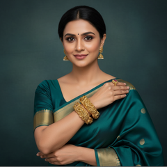 Antique Peacock Bangles in Kundan - BG00244