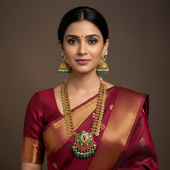 Kaasu Haram With Chandbali Pendant - NH00463