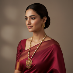 Pendant with Long Mala and jhumki - NH00482