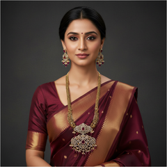 Antique Nakshi Haram With Victorian Pendent - NH00282