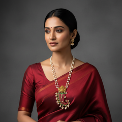 Jadau Puligoru With Original Pearls - PB00595
