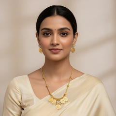 Micro Gold polish Cute Kasu Necklace - NN00963