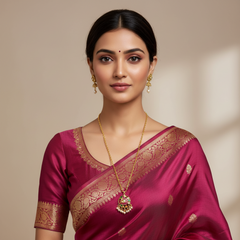 Jadau Pendant With Thin Chain - KN00674