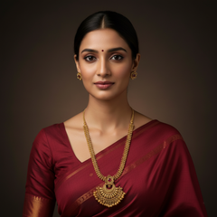 Antique Nakshi Necklace With Gold Pearl - NN00776