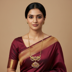 Panchaloham Long Haram With Shanku Pendant - NH0064