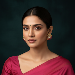Mozonite Jadau Kundan Ear Studs - KE00584