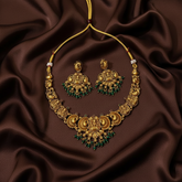 Nakshi Lakshmi Necklace With Emerald Beads - NN00933