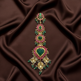 Jadau Gold Polish Jada With Emerald Stones - HA00245