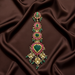 Jadau Gold Polish Jada With Emerald Stones - HA00245