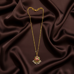 Jadau Pendant With Thin Chain - KN00674
