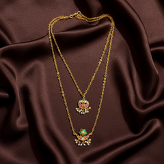 Layer Step Haram With Jadau Pendant - KN00671