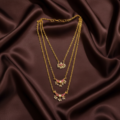 Layer Step Haram With Jadau Pendant - KN00671