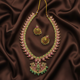 Jadau Mango Long Haram With Jhumkis - KH00393