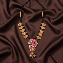 Black Dori With Mango and Kundan Pendant - BD00142