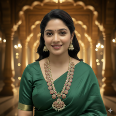 Jadau Bottu Haram With Jhumkis - KH00386