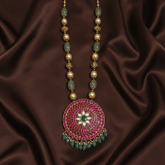 Wide Range Of Beads Haram With Jadau Pendants - PB00613