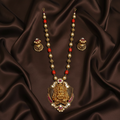 Wide Range Of Beads Haram With Jadau Pendants - PB00613
