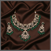 Beautiful Emerald and White Stone Necklace In Victorian - VN00101