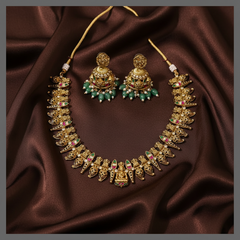 Antique Lakshmi and Mango Necklace In Nakshi - NN00383