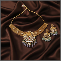 Antique Necklace With Lakshmi Pendent - NN00651