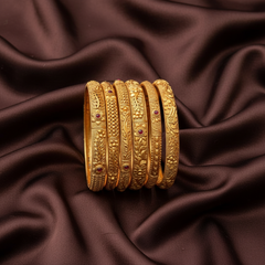 Beatiful Flower Nakshi Bangles - BG00359