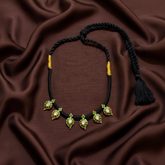 Jadau Mango Pendant Black Dori - BD00133