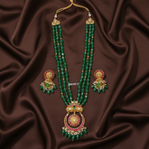 Chand Bali Pink Haram Jadau Kundan - KH00121