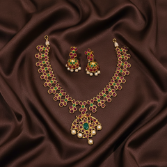Antique Multi Colour Necklace in Nakshi - NN00553