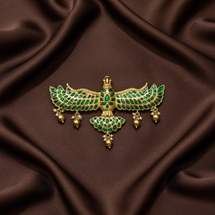 Jadau Broad Gandaberunda Pendant with Back Hook - KP00206