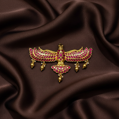 Jadau Broad Gandaberunda Pendant with Back Hook - KP00206