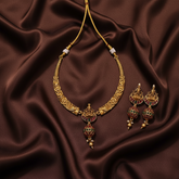 Antic Kante Flower Necklace with Lakshmi pendant in Nakshi - NN00759