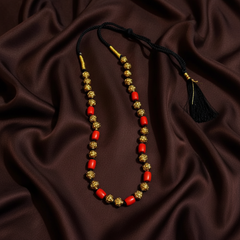 Black Dori With Nakshi balls And Corals - BD00169