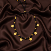 Gold Replica Lakshmi Kasu With Black Dori - BD00173