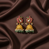 Beautiful Peacock Jhumki In Kundan - KE00452