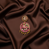 Jadau Pendant With Peacock Design - KP00198