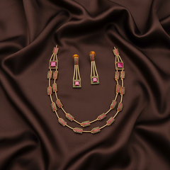 Double Layer Necklace In Nakshi - NN00819