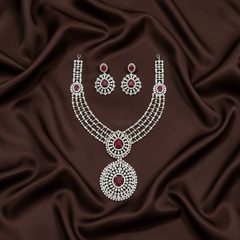Daimond detachable pendant combo with Earrings and Tika - DH008