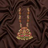Jadau Ball Pattern Chain With Lakshmi Pendant - KN00633