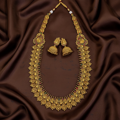 Long Kaasu Haram with earrings - NH00458