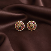 Jadau Peacocok Studs With Back Screw - KE00590