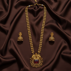 Antique Long haram With Ganesha Pendant - NH00122
