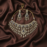 Victorian CZ Grand Chokers With Earrings - VN00185