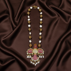 Baroque Pearls with Nakshi Balls and Jadau Gandaberunda Pendant - PB00565