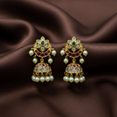 Moon Pattern CZ Kempu Jhumki - NE00637