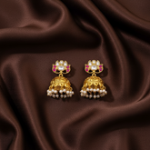 Beautiful Gold Replica Jhumki WIth Back Screw - KE00575
