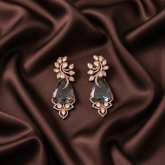 Elegant Peacock Earrings In Diamond - DE0020