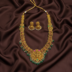 Long Lakshmi Haram With Pota Stones - NH00464