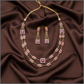 Double Layer Necklace In Nakshi - NN00819