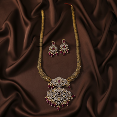 Antique Nakshi Haram With Victorian Pendent - NH00282
